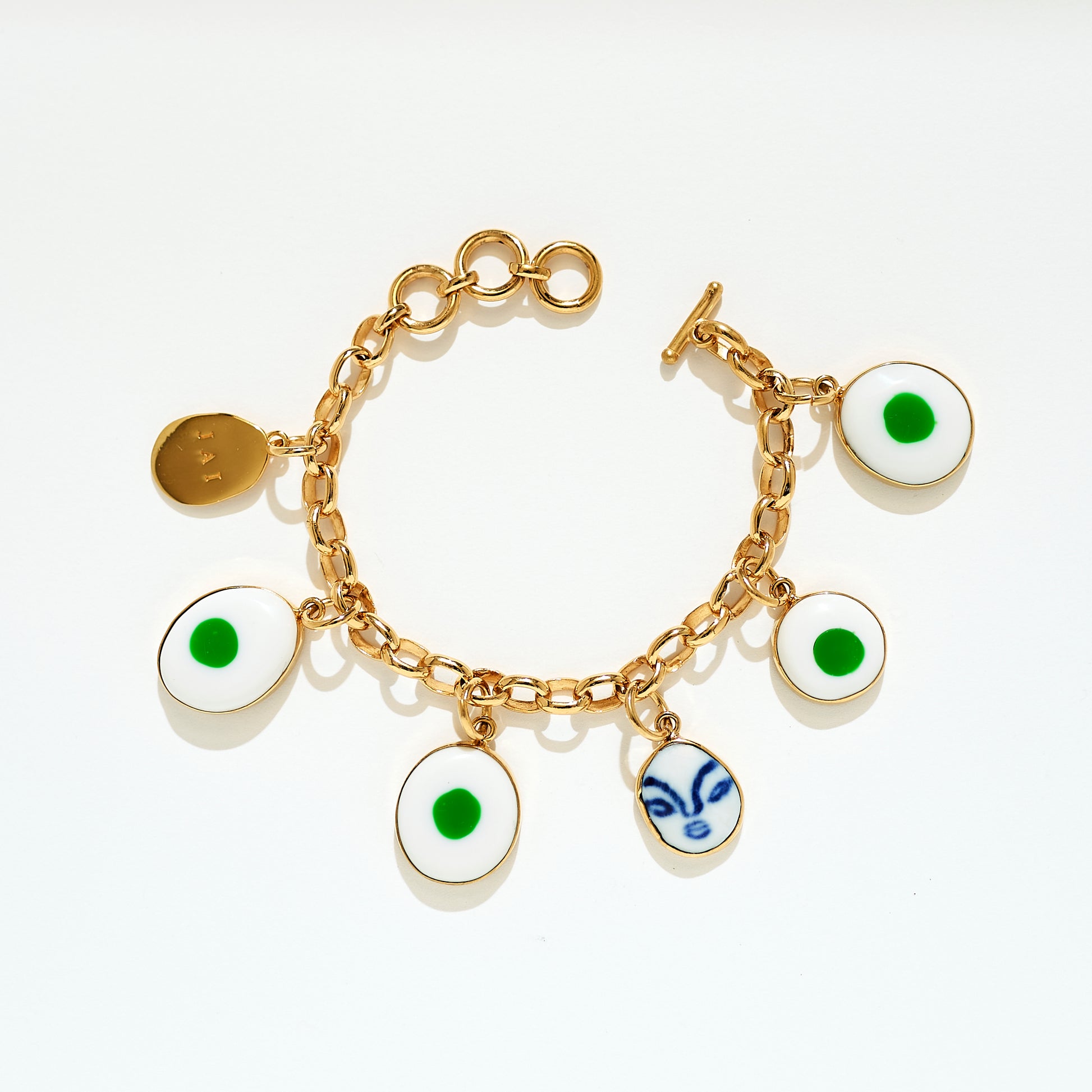 Charm Bracelet - Ivory Green