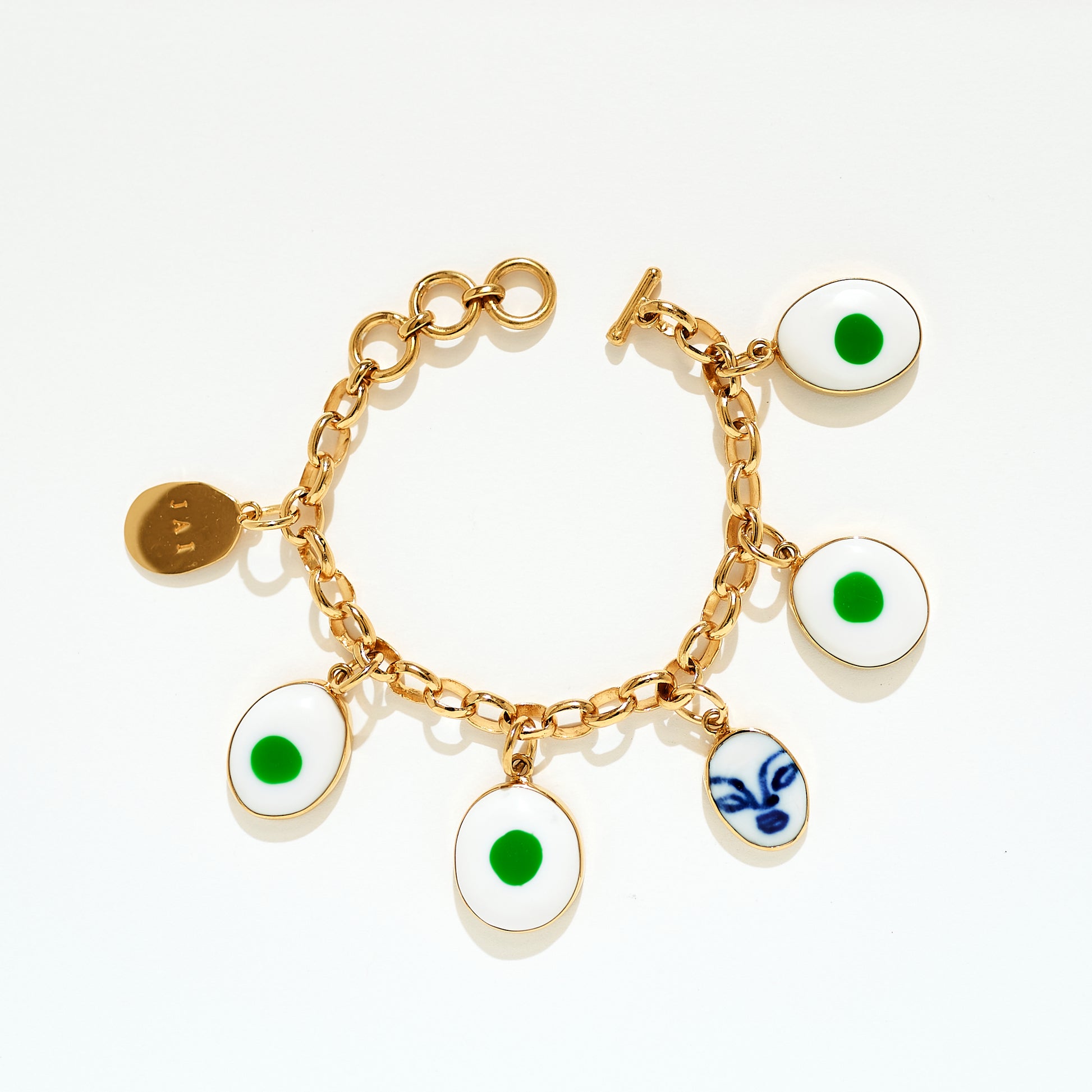 Charm Bracelet - Ivory Green