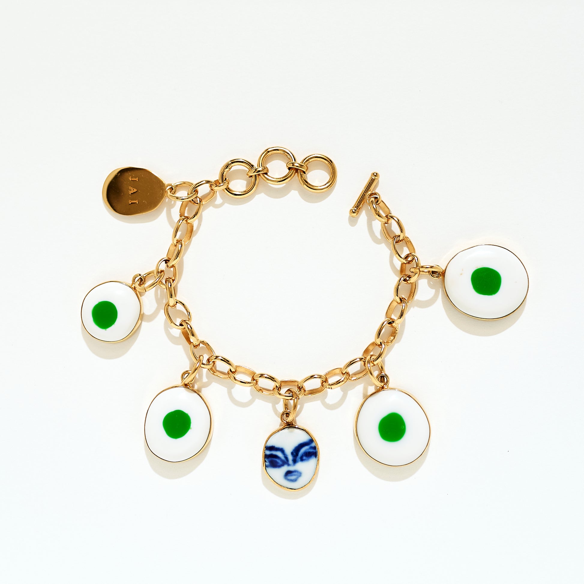 Charm Bracelet - Ivory Green