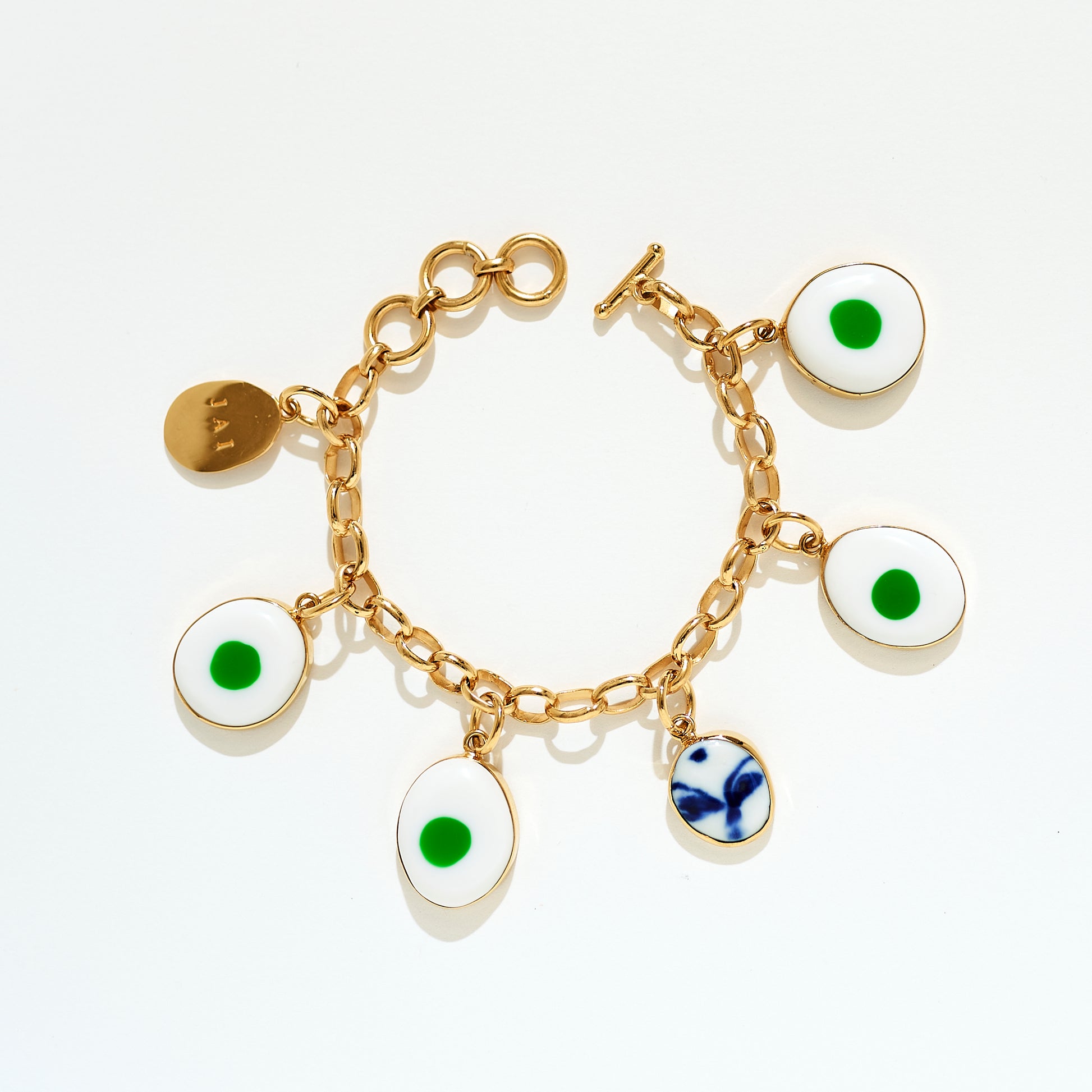 Charm Bracelet - Ivory Green