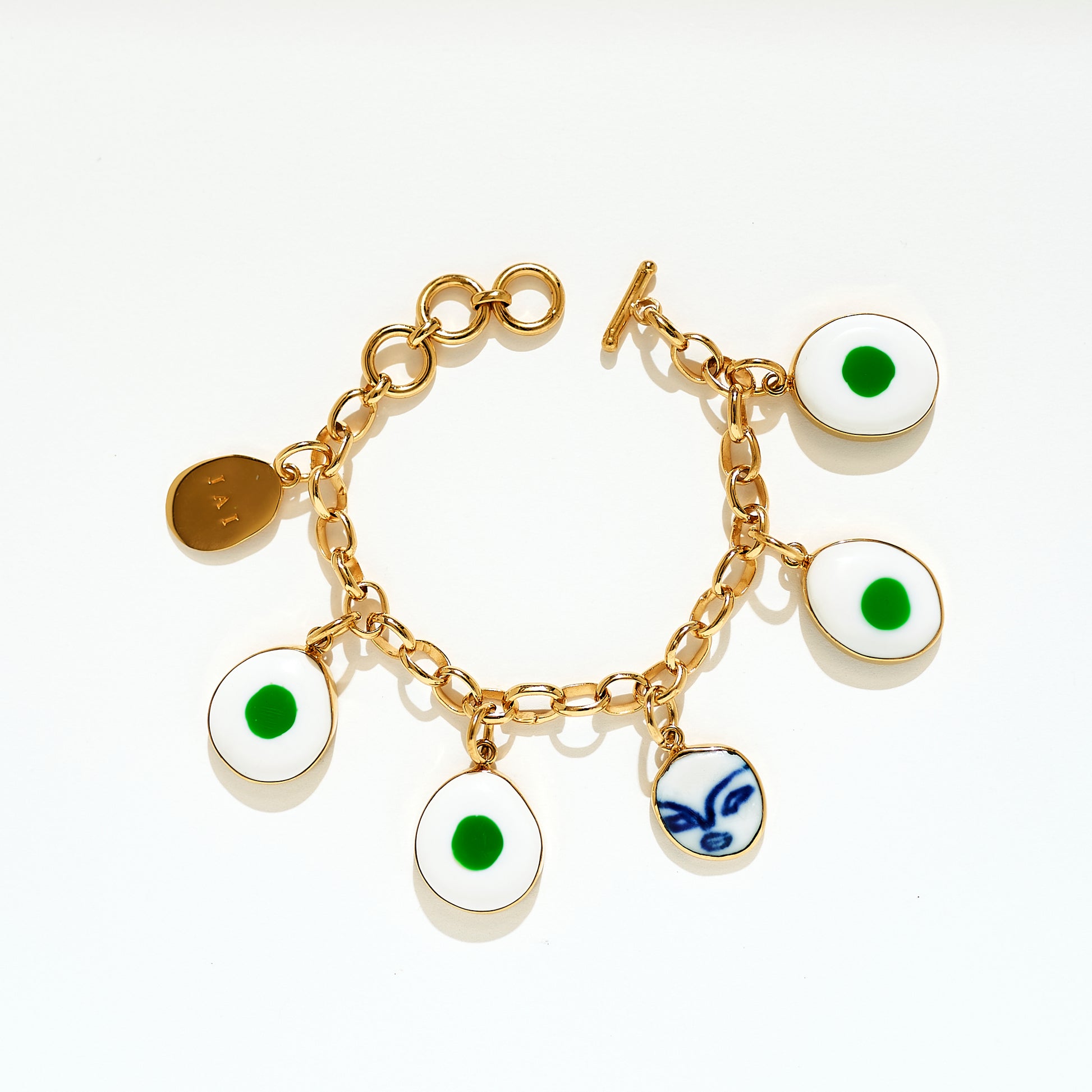 Charm Bracelet - Ivory Green