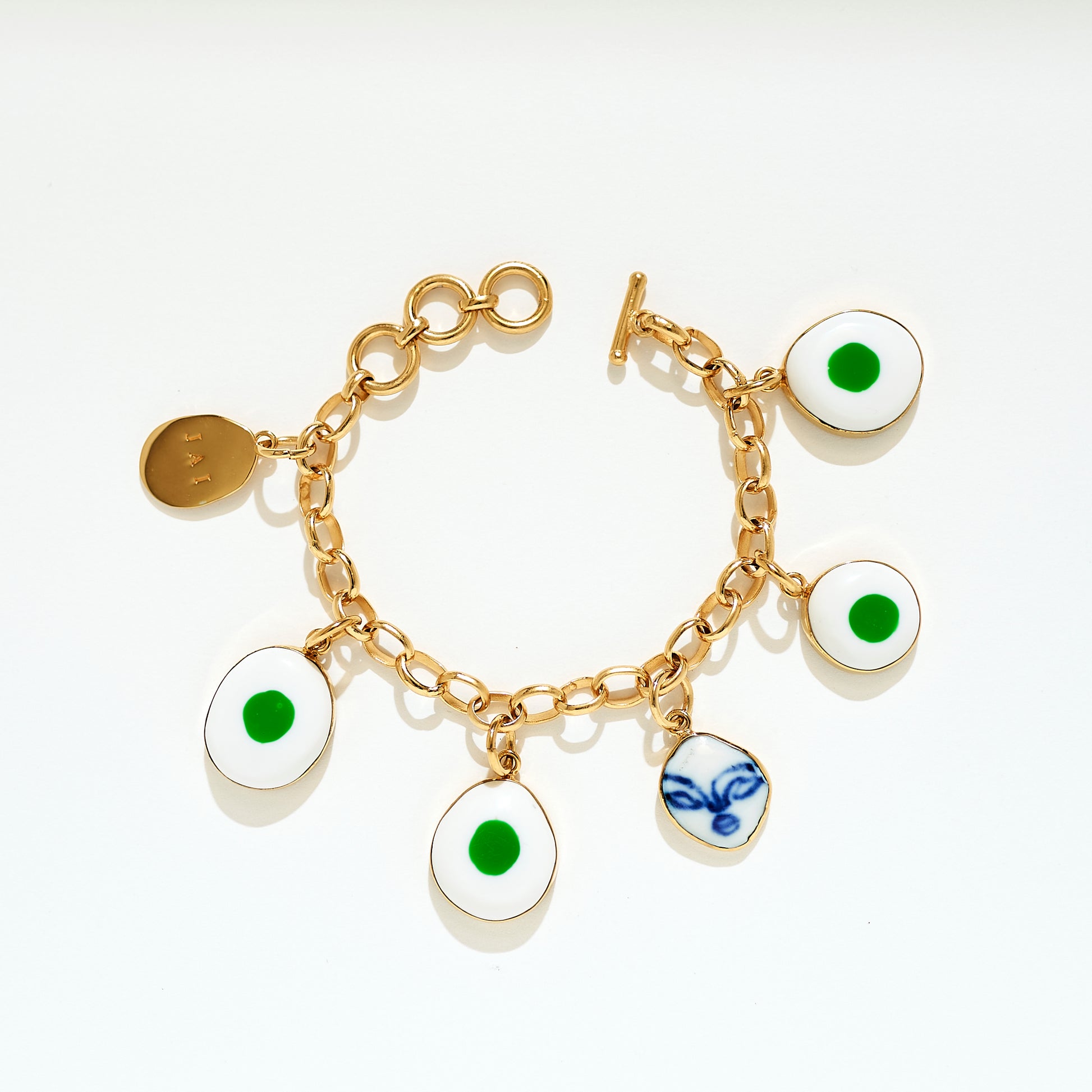 Charm Bracelet - Ivory Green
