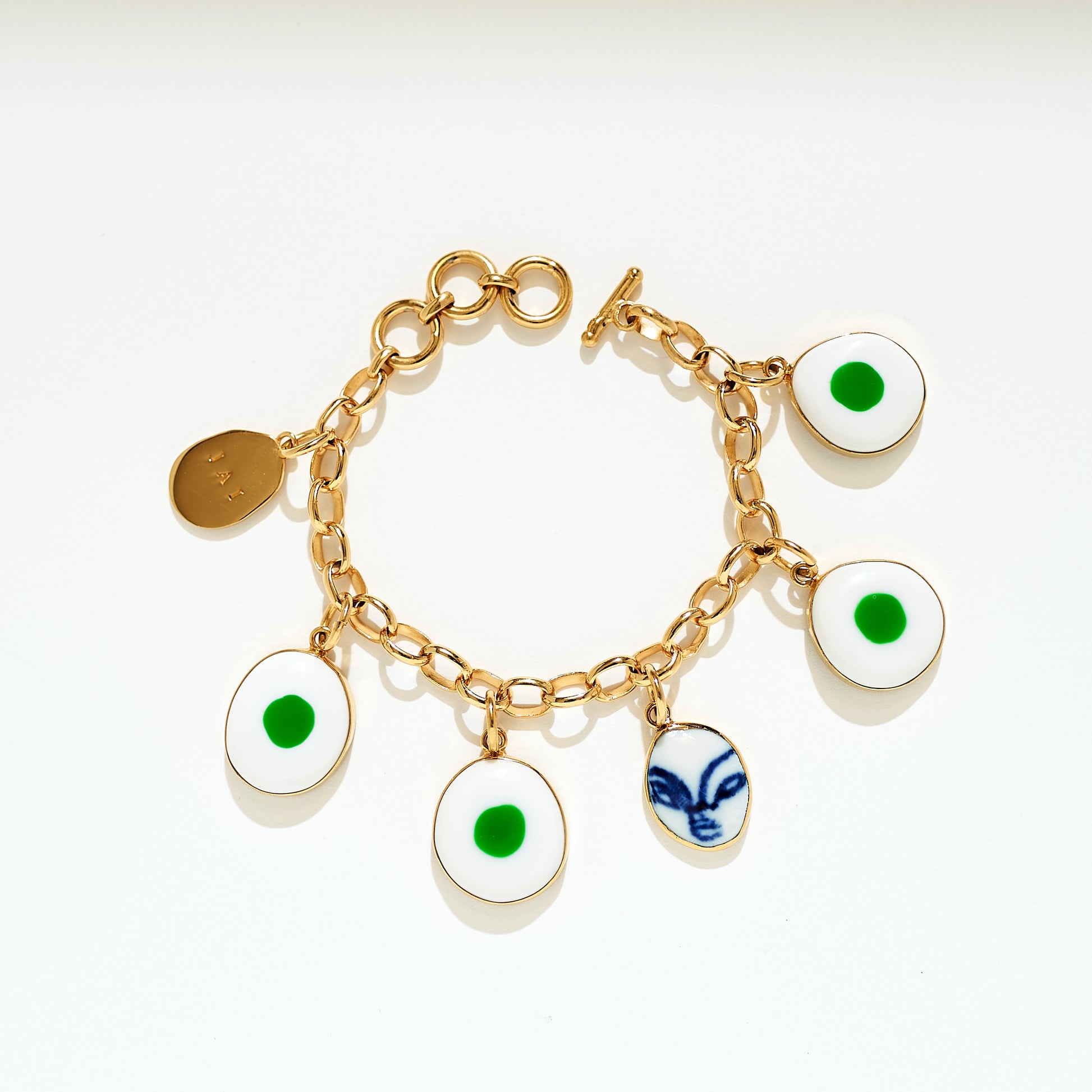 Charm Bracelet - Ivory Green