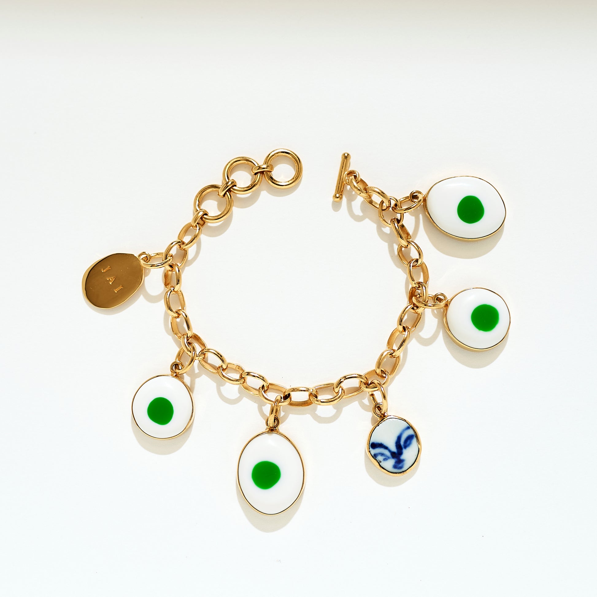 Charm Bracelet - Ivory Green