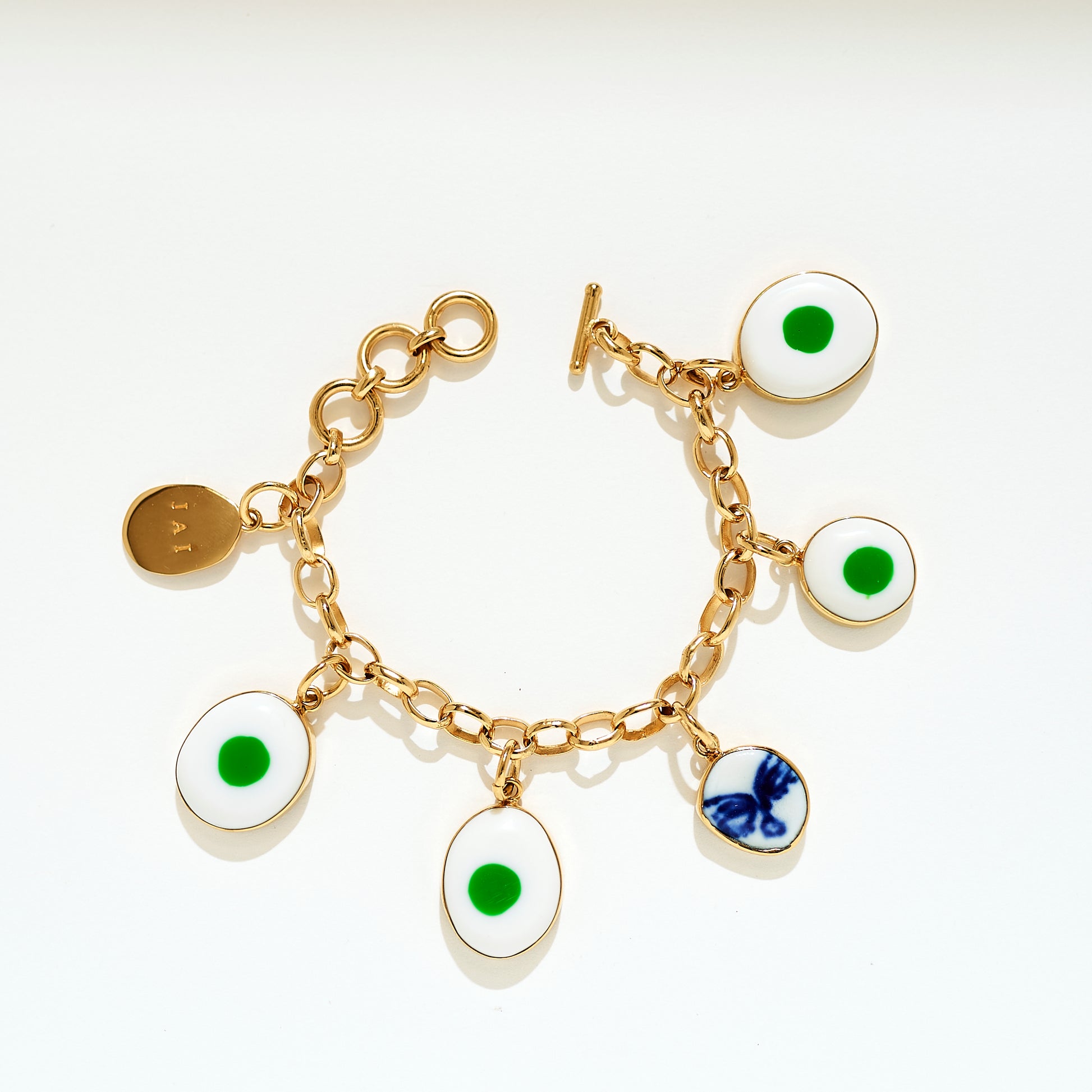 Charm Bracelet - Ivory Green