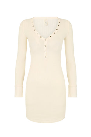 Stella Rib Henley Dress - Limestone