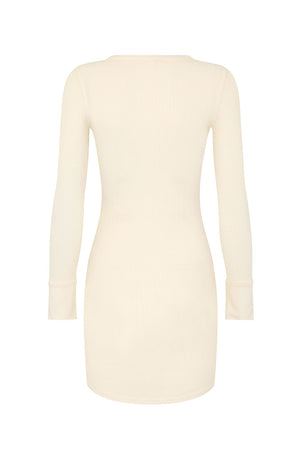 Stella Rib Henley Dress - Limestone