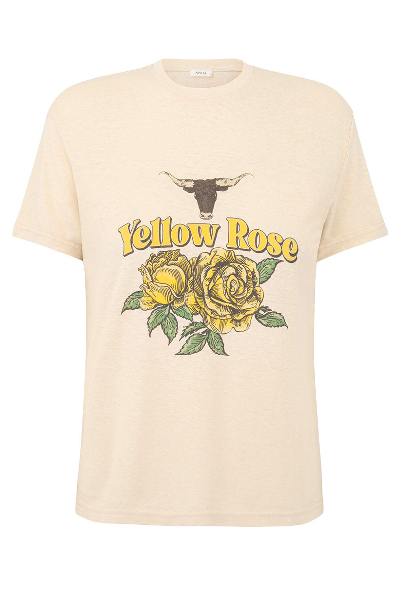 Yellow Rose Vintage Tee - Stone
