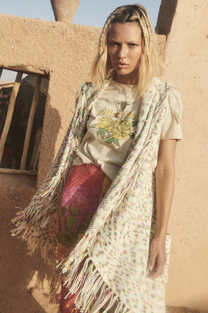 Yellow Rose Vintage Tee - Stone