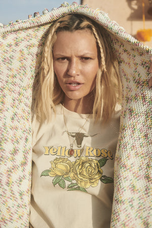 Yellow Rose Vintage Tee - Stone