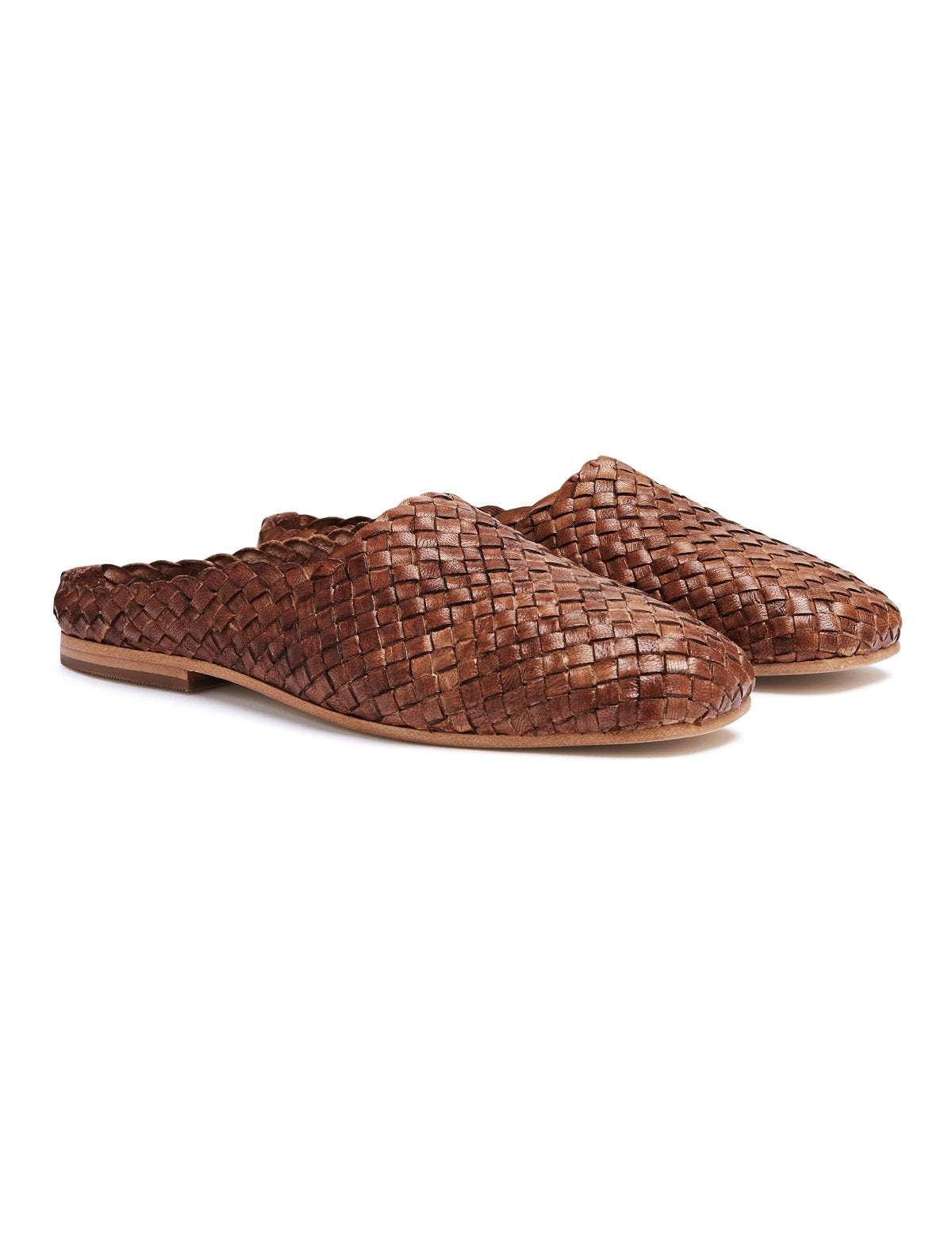 St Agni Agnes Woven Flat - Antique Tan
