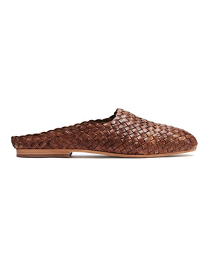 St Agni Agnes Woven Flat - Antique Tan