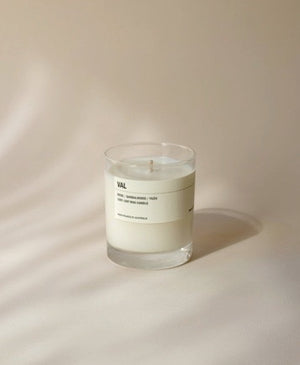 VAL: Clear Tumbler Soy Candle - Rose / Sandalwood / Yuzu