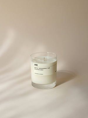 UME: Clear Tumbler Soy Candle - White Tea - Chrysanthemum - Plum