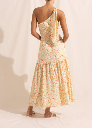 Floret One Shoulder Maxi Dress