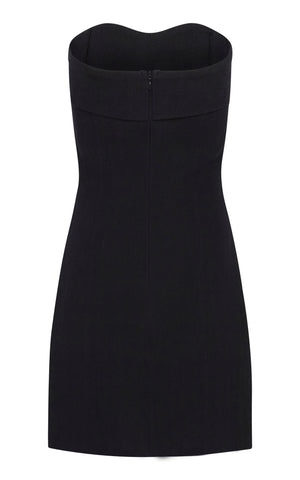 Fold Detail Mini Dress - Black