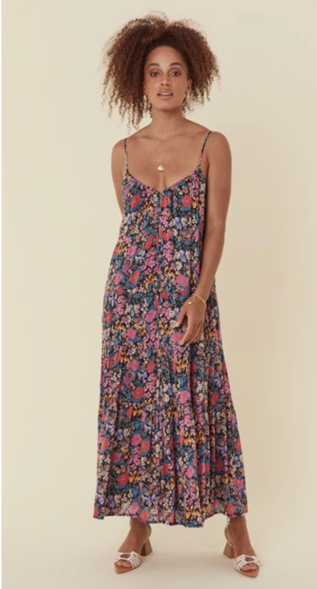 Last Drinks Strappy Maxi Dress – Evening Floral