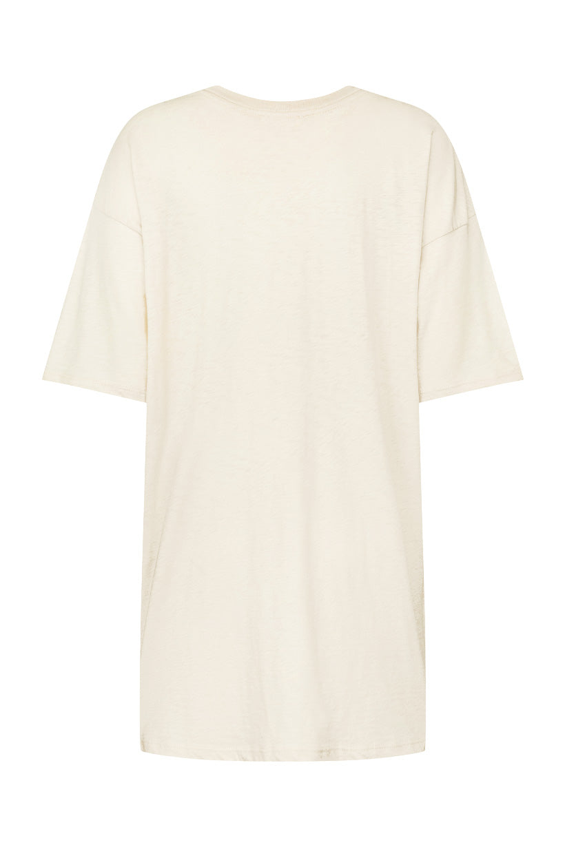 Hibiscus Lane Biker Tee Dress - Peach