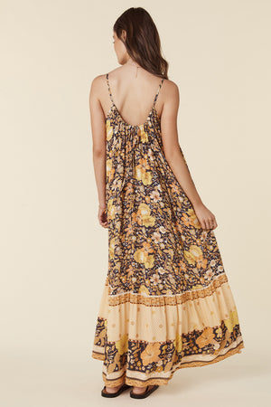 Hibiscus Lane Strappy Maxi Dress - Licorice