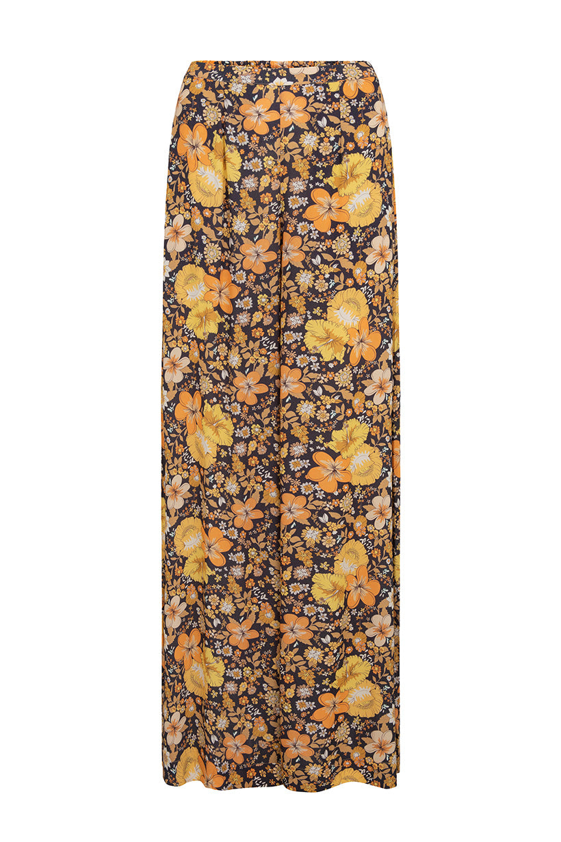 Hibiscus Lane Wide Leg Pants - Licorice