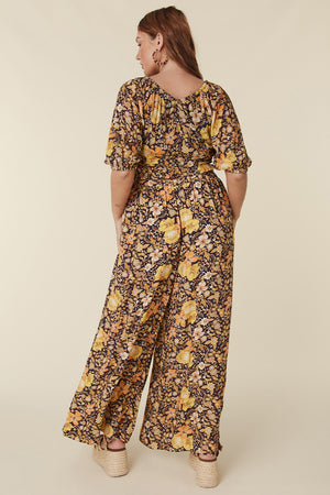 Hibiscus Lane Wide Leg Pants - Licorice