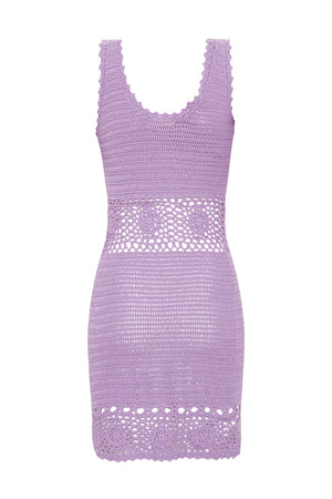 Iluka Crochet Mini Dress - Lavender