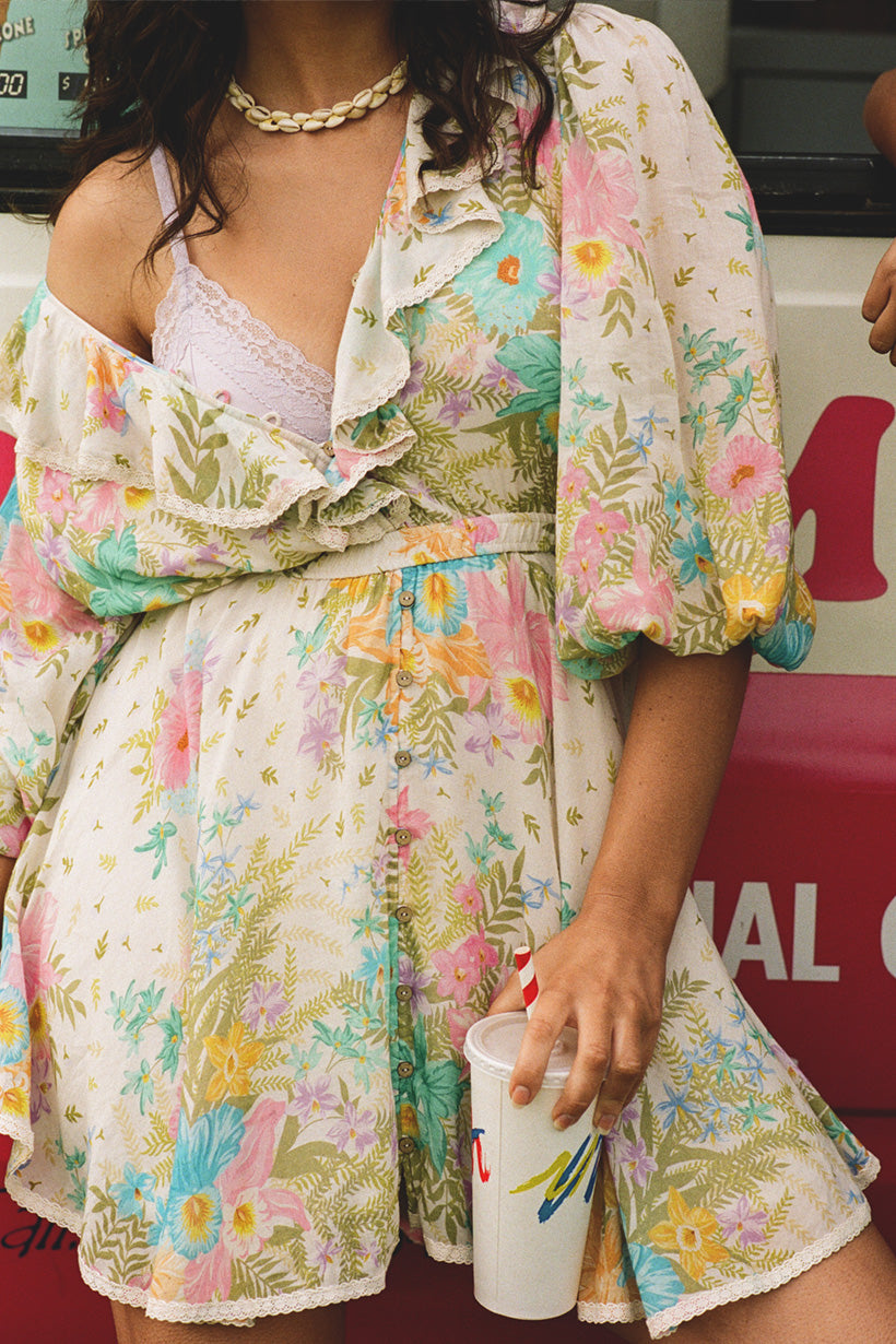 Lei Lei Frill Playdress - Cream Floral