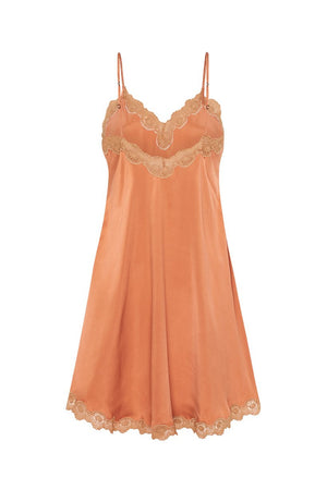 Spell Designs Rizzo Silk Babydoll Dress - Copper