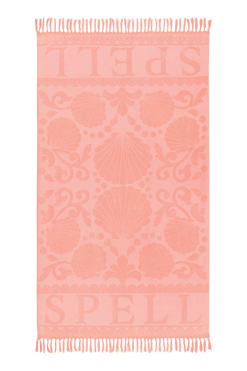 Seashell Towel - Coral