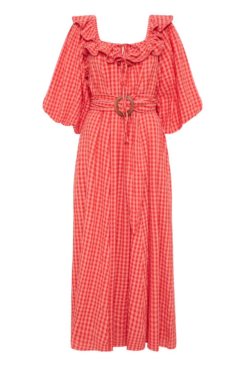 Strawberry Fields Midi Dress - Strawberry