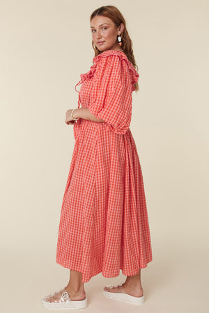 Strawberry Fields Midi Dress - Strawberry