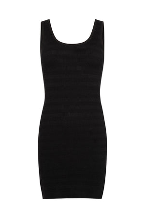 Sunray Knit Mini Dress - Black